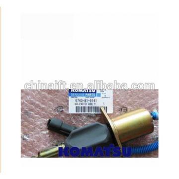 PC300-7 6D114 stop solenoid valve 6743-81-9141 PC360-7 600-815-7550 PC200-8 EX200-2/3/5 start ignition switch 250350