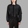 Women&#39;S Black Cropped Bomber Private Label Made In China Wholesale Nylon Bomberjacket